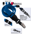 Brady 2135-4654 5/8" optiweave DTACH Lanyard Badge Card Holder w/ Break-Away - Royal Blue - Plastic Swivel Hook DTACH