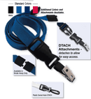 Brady 2135-4655 5/8" optiweave DTACH Lanyard Badge Card Holder w/ Break-Away - Navy Blue - Plastic Swivel Hook DTACH