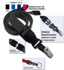 Brady 2135-4685 5/8" optiweave DTACH Lanyard Badge Card Holder w/ Break-Away - Black - Split Ring DTACH