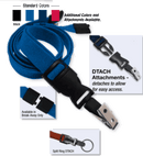 Brady 2135-4686 5/8" optiweave DTACH Lanyard Badge Card Holder w/ Break-Away - Royal Blue - Split Ring DTACH