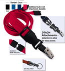 Brady 2135-4688 5/8" optiweave DTACH Lanyard Badge Card Holder w/ Break-Away - Red - Split Ring DTACH