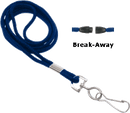 Brady 2137-2003 1/8" Round Braided Lanyard Badge Card Holder w/ Break-Away - Navy Blue - Swivel Hook