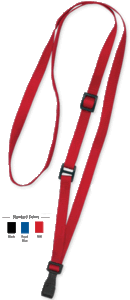 Brady 2137-2038 1/8" Round Braided Lanyard Badge Card Holder w/ Break-Away - Black - Swivel Hook