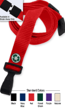 Brady 2137-2048 3/8" Bamboo Lanyard Badge Card Holder - Black - Wide "No-Twist" Plastic Hook