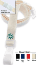 Brady 2137-2050 3/8" Bamboo Lanyard Badge Card Holder - Navy Blue - Wide "No-Twist" Plastic Hook