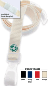 Brady 2137-2056 5/8" Bamboo Lanyard Badge Card Holder - Navy Blue - Wide "No-Twist" Plastic Hook