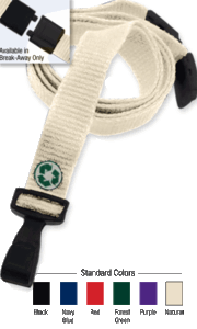 Brady 2137-2056 5/8" Bamboo Lanyard Badge Card Holder - Forest Green - Wide "No-Twist" Plastic Hook
