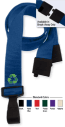 Brady 2137-2064 3/8" P.E.T. Recycled Lanyard Badge Card Holder - Forest Green - Wide "No-Twist" Plastic Hook