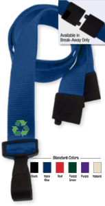 Brady 2137-2064 3/8" P.E.T. Recycled Lanyard Badge Card Holder - Forest Green - Wide "No-Twist" Plastic Hook