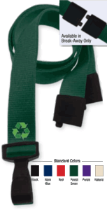 Brady 2137-2065 3/8" P.E.T. Recycled Lanyard Badge Card Holder - Red - Wide "No-Twist" Plastic Hook