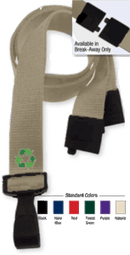 Brady 2137-2068 5/8" P.E.T. Recycled Lanyard Badge Card Holder - Black - Wide "No-Twist" Plastic Hook