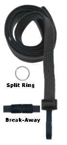 Brady 2137-3651 5/8" P.E.T. Recycled Lanyard Badge Card Holder - Navy Blue - Wide "No-Twist" Plastic Hook
