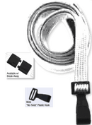 Brady 2137-4741 3/8" Flat Braided Lanyard Badge Card Holder - w/ Break-Away - Navy Blue - Narrow "No-Twist" Plastic Hook