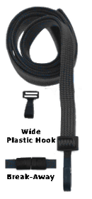 Brady 2137-4744 3/8" "No Twist" Lanyard Badge Card Holder - w/ Break Away - Red - Narrow "No Twist" Plastic Hook