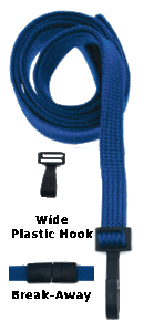 Brady 2137-4746 3/8" "No Twist" Lanyard Badge Card Holder - w/ Break Away - Black - Wide "No Twist" Plastic Hook