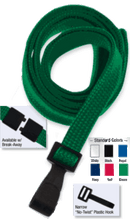 Brady 2138-4060 5/8" "No Twist" Lanyard Badge Card Holder - w/ Break Away - Green - Narrow "No Twist" Plastic Hook