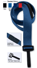 Brady 2138-4080 5/8" Ribbed Material Lanyard Badge Card Holder - w/ Break-Away - Navy Blue - Narrow "No-Twist"