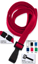Brady 2138-4110 5/8" "No Twist" Lanyard Badge Card Holder - w/ Break Away - Red - Narrow "No Twist" Plastic Hook