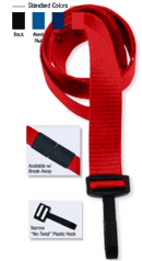 Brady 2138-4110 5/8" Ribbed Material Lanyard Badge Card Holder - w/ Break-Away - Red - Narrow "No-Twist"