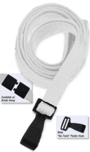 Brady 2138-4777 5/8" "No Twist" Lanyard Badge Card Holder - w/ Break Away - White - Wide "No Twist" Plastic Hook