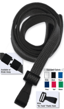 Brady 2138-4780 5/8" "No Twist" Lanyard Badge Card Holder - w/ Break Away - Black - Wide "No Twist" Plastic Hook