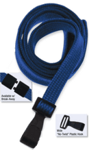 Brady 2138-4782 5/8" "No Twist" Lanyard Badge Card Holder - w/ Break Away - Navy Blue - Wide "No Twist" Plastic Hook