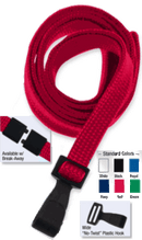 Brady 2138-4783 5/8" "No Twist" Lanyard Badge Card Holder - w/ Break Away - Red - Wide "No Twist" Plastic Hook