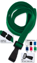 Brady 2138-4784 5/8" "No Twist" Lanyard Badge Card Holder - w/ Break Away - Green - Wide "No Twist" Plastic Hook