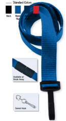 Brady 2138-5002 5/8" Ribbed Material Lanyard Badge Card Holder - w/ Break-Away - Royal Blue - Swivel Hook