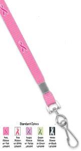 Brady 2138-5288 Pink Ribbon on Pink Lanyard Badge Card Holder - Swivel Hook