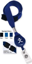 Brady 2138-7003 5/8" Lanyard Badge Card Holder Badge Reel Combo - Navy Blue - Badge Reel w/ Clear Strap