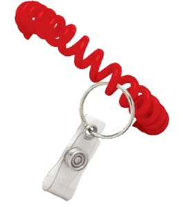 Brady 2140-6206 Color Elastic Wrist Band - Split Ring w/ Clear Strap - Red