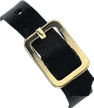 Brady 2420-1041 Genuine black leather "executive" strap w/ brass plated steel buckle & 2 adjustable holes