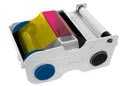 Fargo 44230 YMCKO Full-color ribbon w/ Cleaning Roller, resin black & clear overlay panel - 250 images