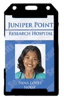 Brady 1840-8161 Keep Your ID Visible & Secure Badge Card Holder - Black - Vertical