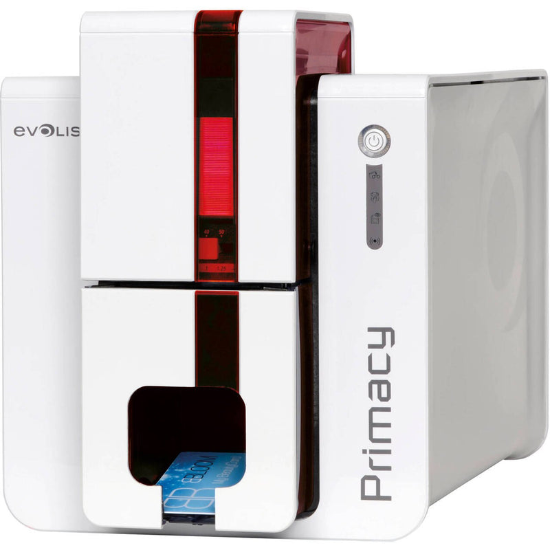 Evolis PM1H00001S Primacy Simplex Expert Fire Red Printer with open output hopper, USB & Ethernet, with Cardpresso XXS software licence