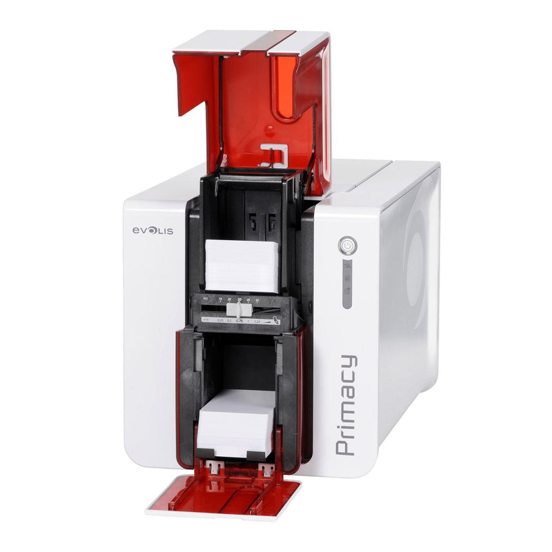 Evolis PM1H0T00RS Primacy Simplex Expert Smart Fire Red Printer with GEMPC USB-TR Smart Card Encoder, USB & Ethernet, with Cardpresso XXS software licence