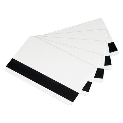 Zebra 104523-113 Zebra white PVC cards, 30 mil high coercivity magnetic stripe (500 cards)