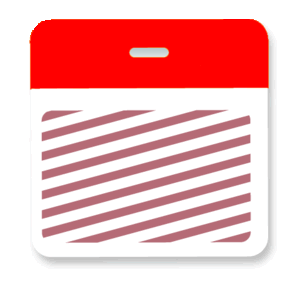 Timebadge backparts Expiring Badge - 3 x 3" Clip on Color Header - Red