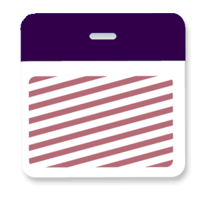 Timebadge backparts Expiring Badge - 3 x 3" Clip on Color Header - Purple