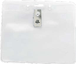1815-1405 Multiple Ways to Attach Your ID Badge Card Holder - w/ 2-Hole Clip & Slot & Chain Holes
