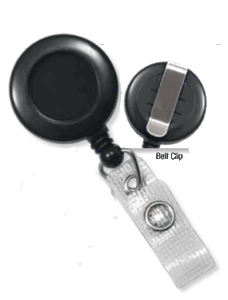 Economical Reel Badge Card Holder - Black - w/ Belt Clip