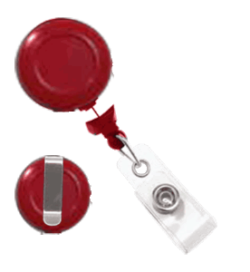 2120-3057 "No Twist" Belt Clip Reel Badge Card Holder - Red