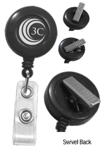 Attaches at Any Angle & Keeps ID Straight Reel Badge Holder - Black