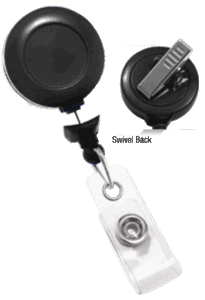 2120-7640 "No Twist" Swivel Back Reel Badge Card Holder - Black
