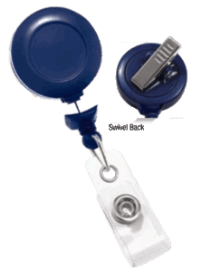 2120-7641 "No Twist" Swivel Back Reel Badge Card Holder - Navy Blue