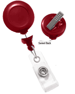 2120-7644 "No Twist" Swivel Back Reel Badge Card Holder - Red