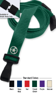 2137-2047 3/8" Bamboo Lanyard Badge Card Holder - Forest Green - Wide "No-Twist" Plastic Hook