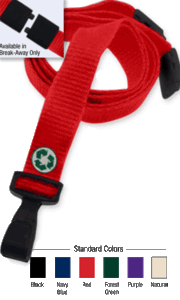 2137-2048 3/8" Bamboo Lanyard Badge Card Holder - Red - Wide "No-Twist" Plastic Hook