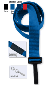 2138-5002 5/8" Ribbed Material Lanyard Badge Card Holder - w/ Break-Away - Royal Blue - Swivel Hook